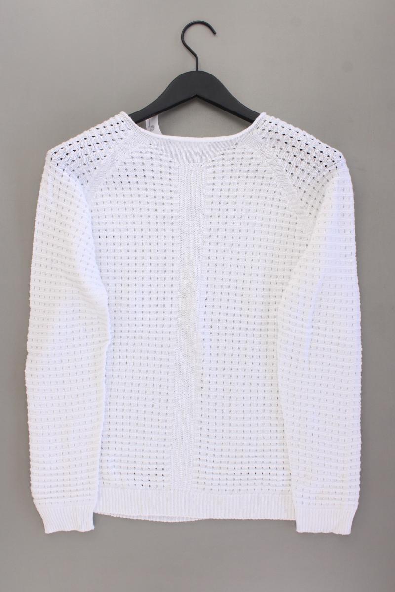 Anna Justper Grobstrickpullover Gr. L weiß aus Baumwolle