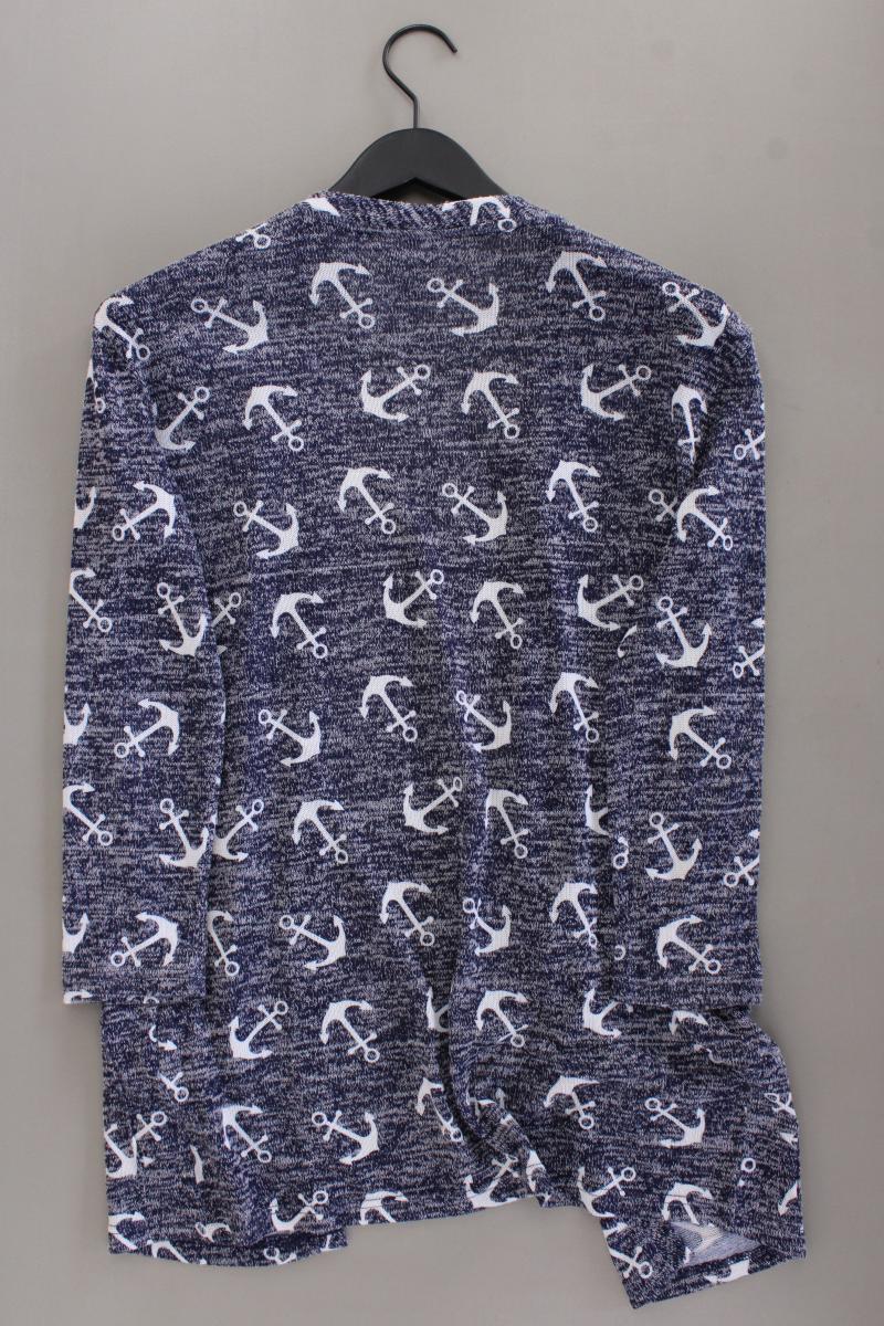 Cardigan mit Ankermuster Gr. M Langarm blau aus Polyester