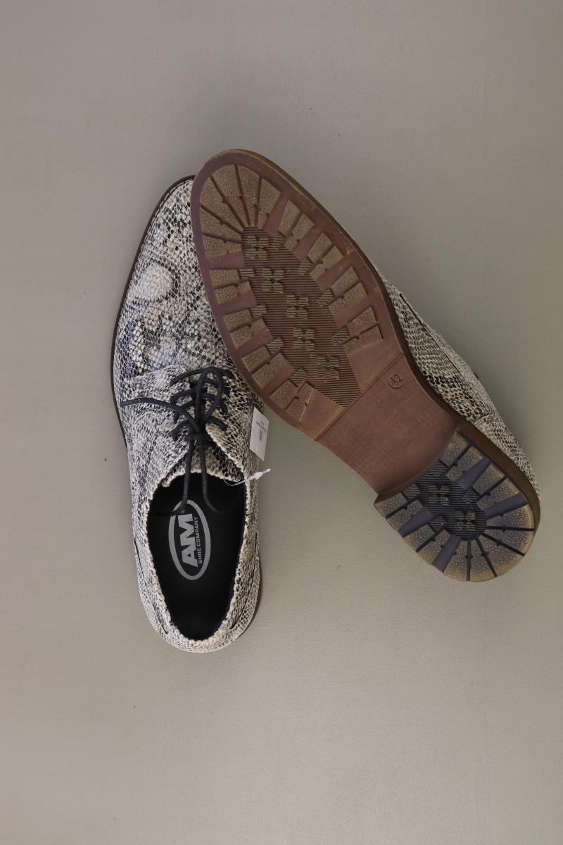 AM Shoe Schnürschuhe für Herren Gr. 42 mit Tierdruck neuwertig grau