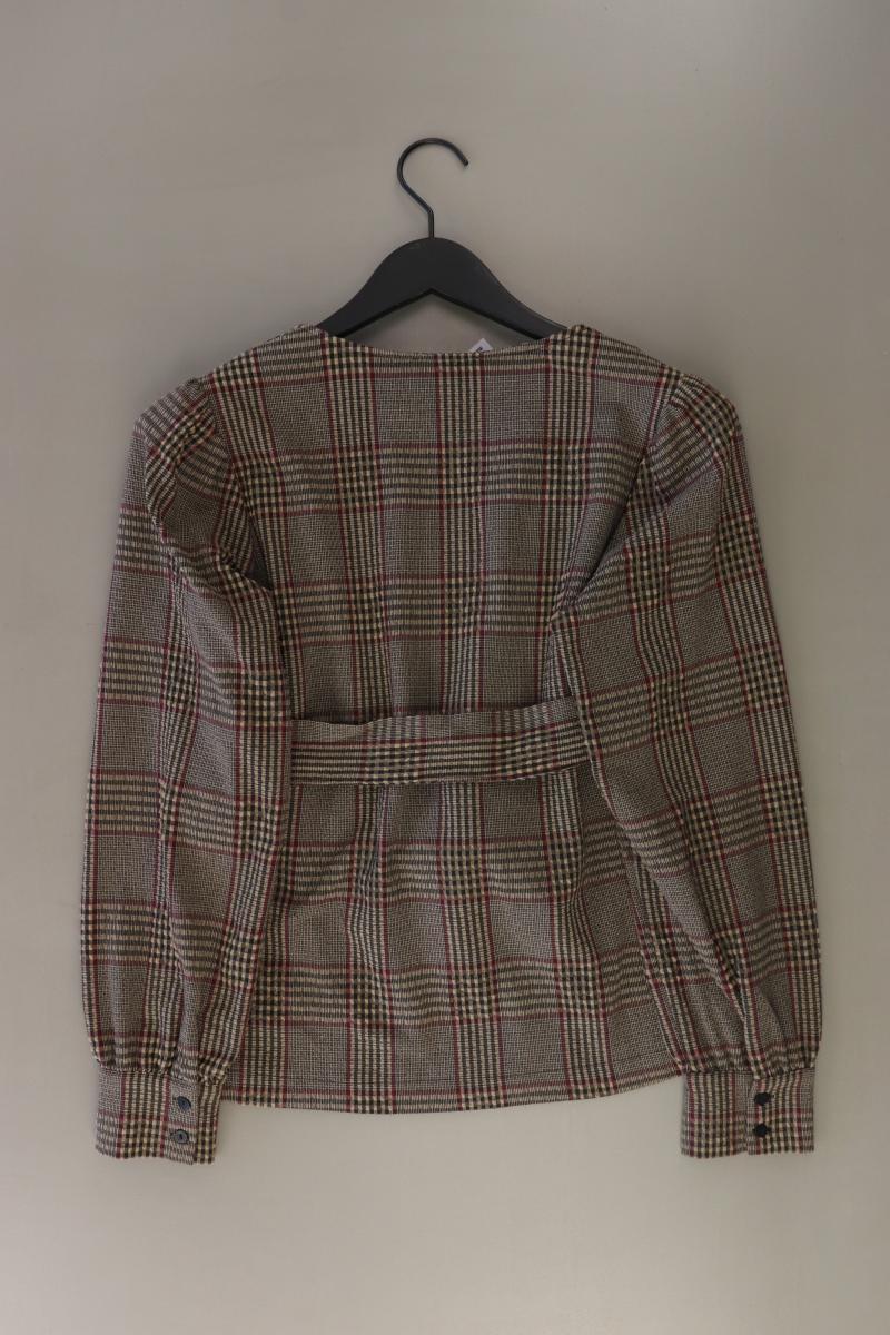 Geisha Langarmpullover Gr. L kariert mit Gürtel braun