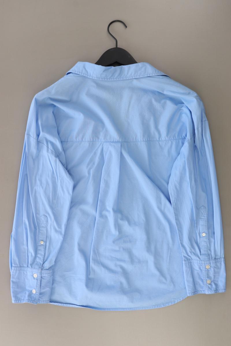Zara Langarmbluse Gr. S blau aus Baumwolle