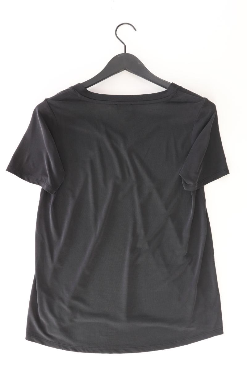 SOAKED IN LUXURY Shirt mit V-Ausschnitt Gr. M Kurzarm schwarz aus Modal
