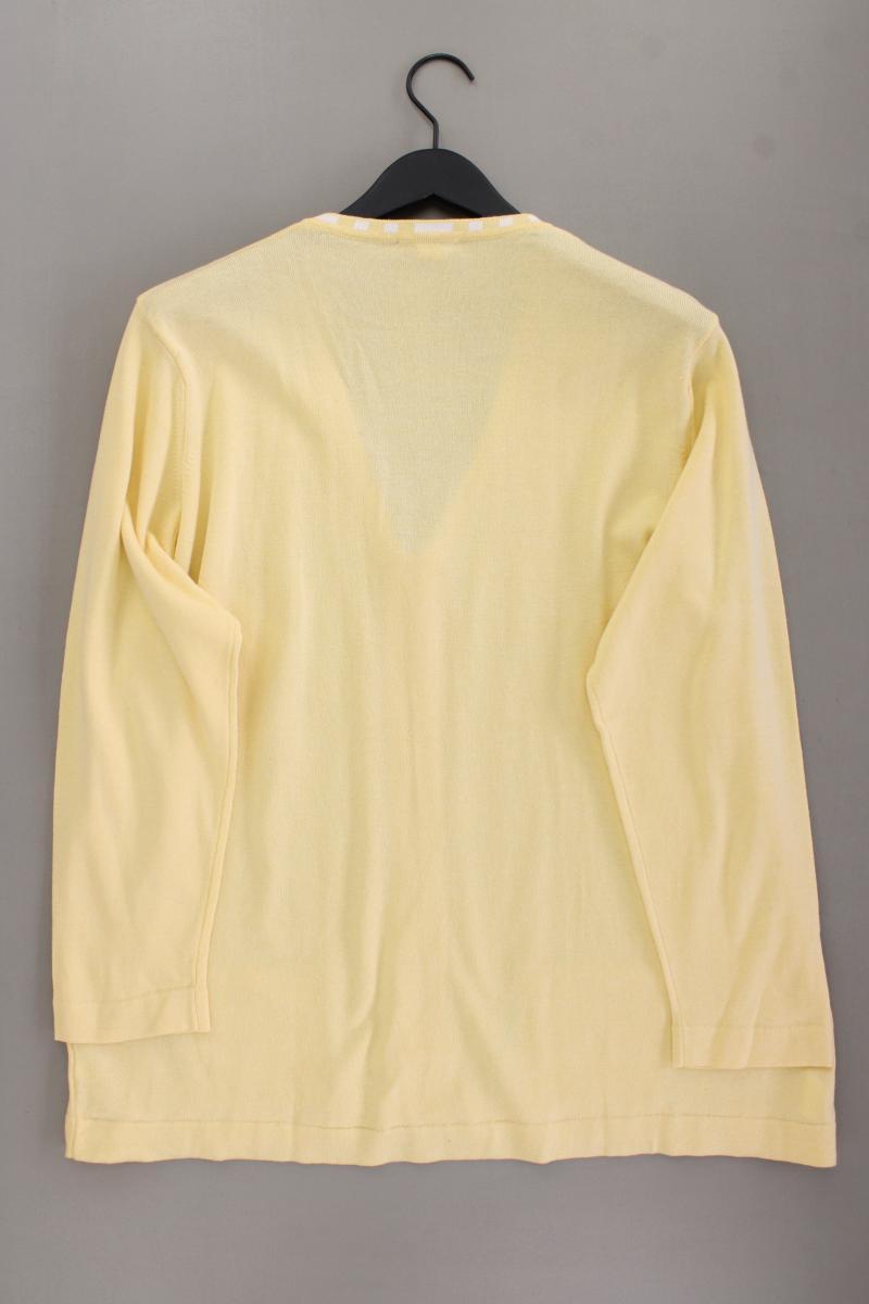 Strickjacke Gr. 52 Langarm gelb aus Baumwolle