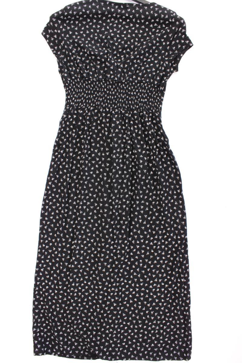 Vintage Maxikleid Gr. S mit Blumenmuster Kurzarm schwarz