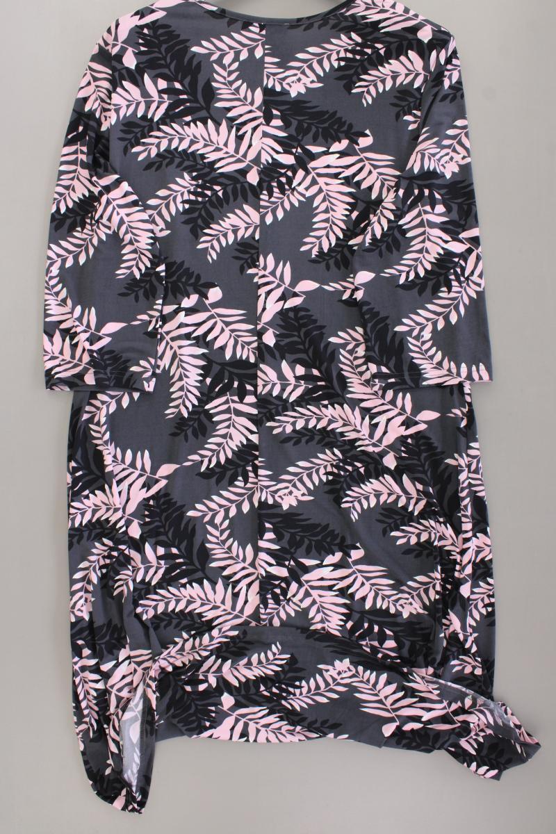 Couture Line Jerseykleid Gr. 48 mit Blumenmuster neuwertig 3/4 Ärmel grau