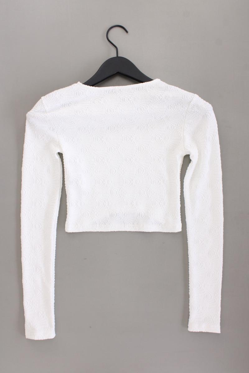 Zara Cropped Shirt Gr. S Langarm weiß aus Polyester