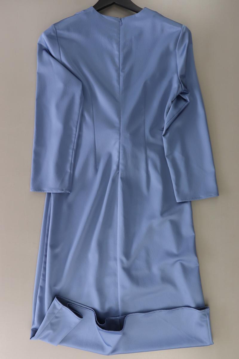 Touché Privé Abendkleid Gr. 38 mit Gürtel Langarm blau