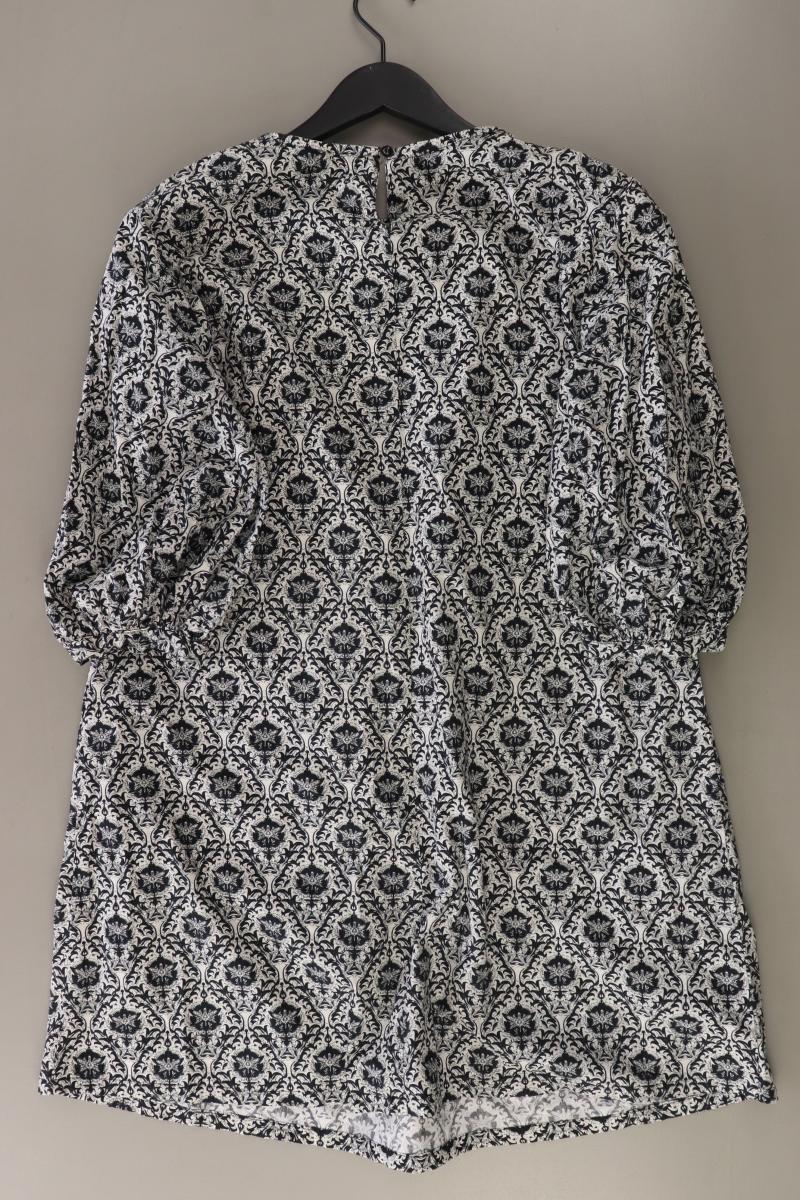 Reserved Midikleid Gr. 38 mit Blumenmuster 3/4 Ärmel schwarz aus Baumwolle