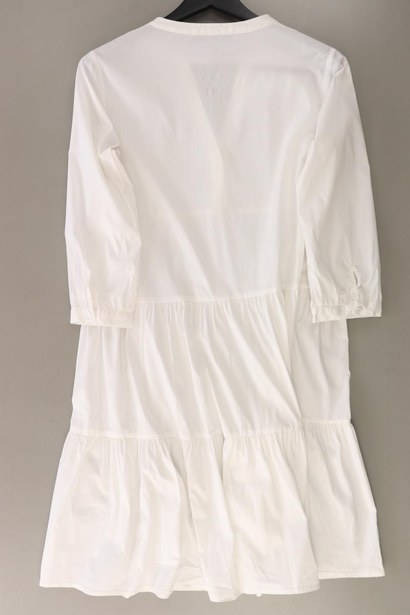 Hallhuber Midikleid Gr. 40 3/4 Ärmel weiß aus Baumwolle