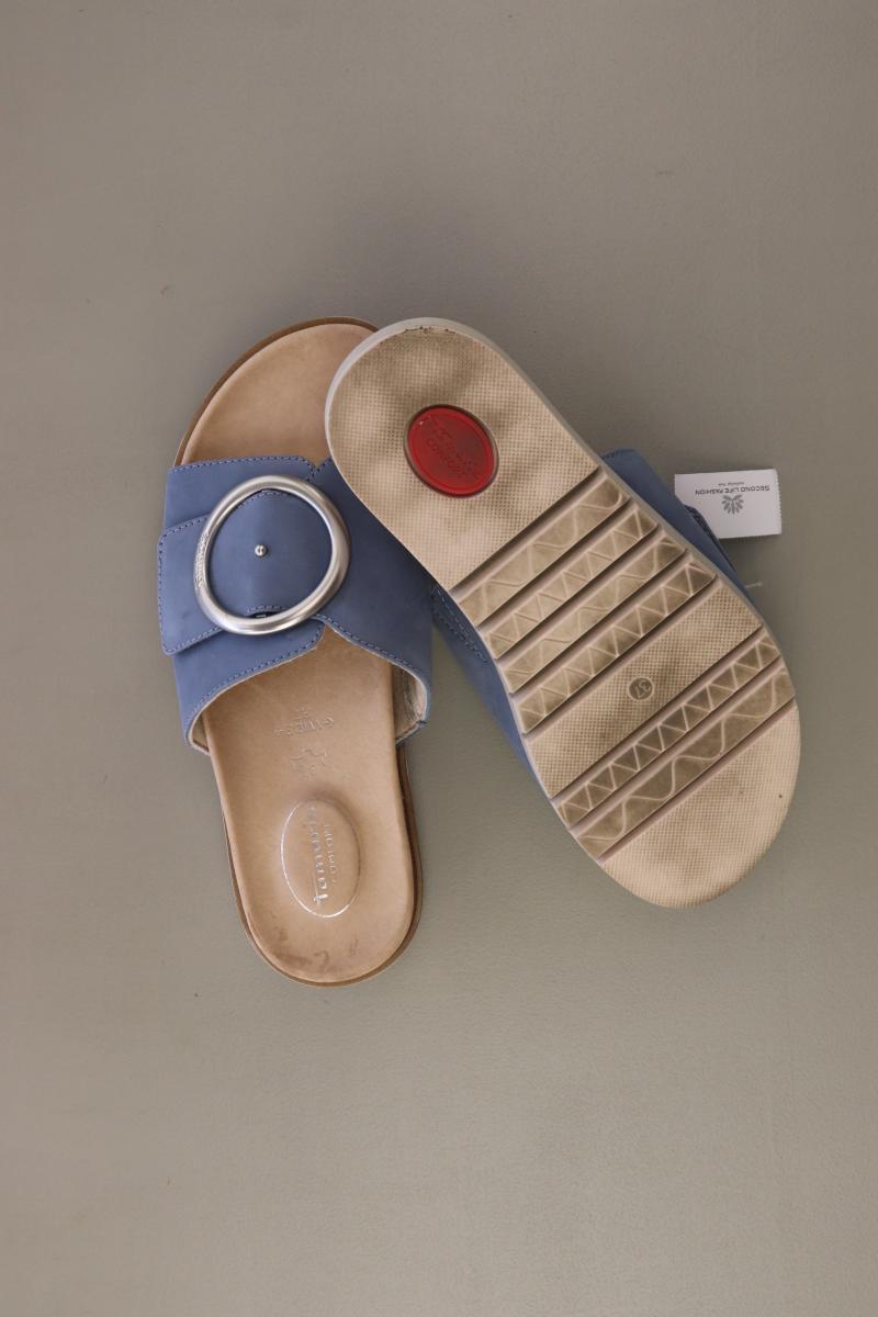 Tamaris Pantoletten Gr. 37 blau aus Leder