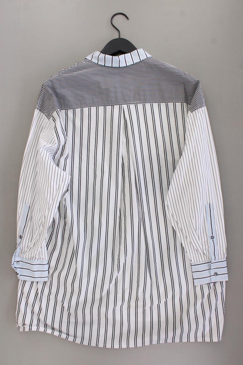 Summum Longbluse Gr. 36 gestreift Langarm blau aus Baumwolle