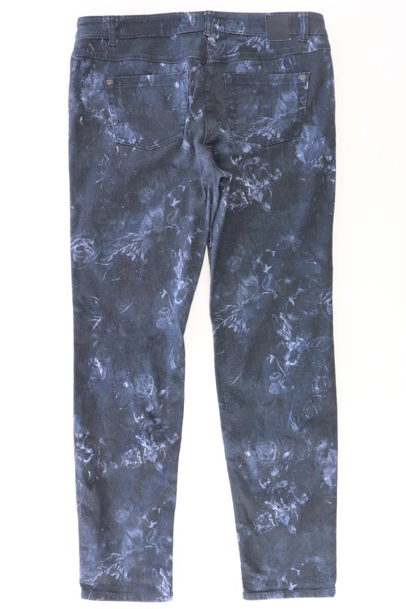 Gerry Weber Hose Modell Roxy Gr. 44 mit Blumenmuster blau aus Baumwolle
