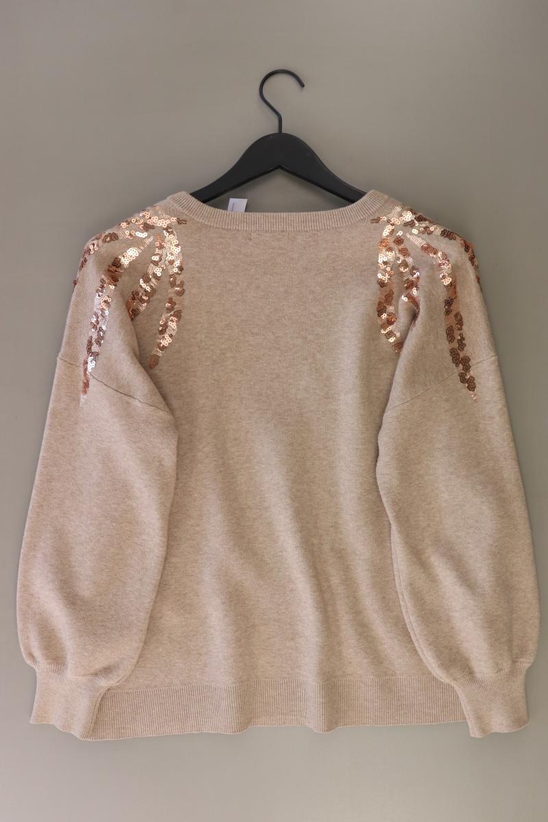 Be Gold by Belinda Gold Langarmpullover Gr. XL mit Pailletten creme aus Viskose