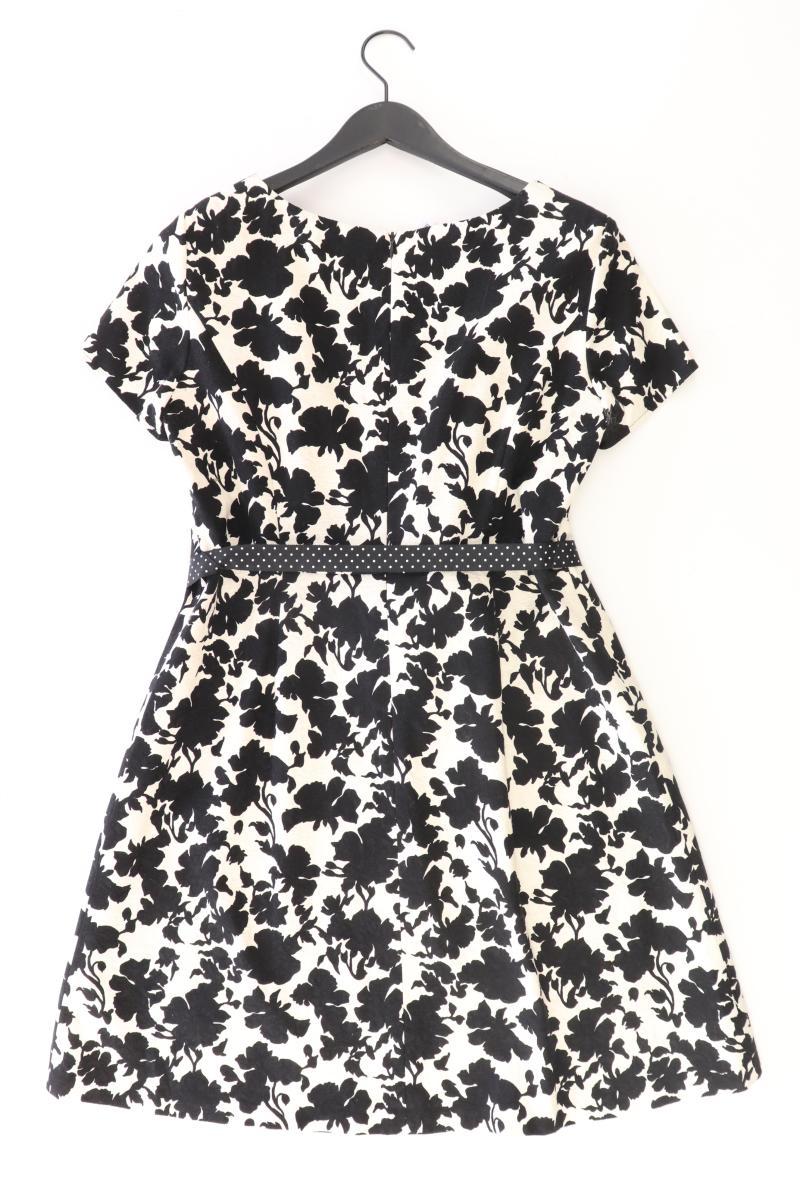Taifun Kurzarmkleid Gr. 42 mit Blumenmuster mit Gürtel mehrfarbig aus Baumwolle