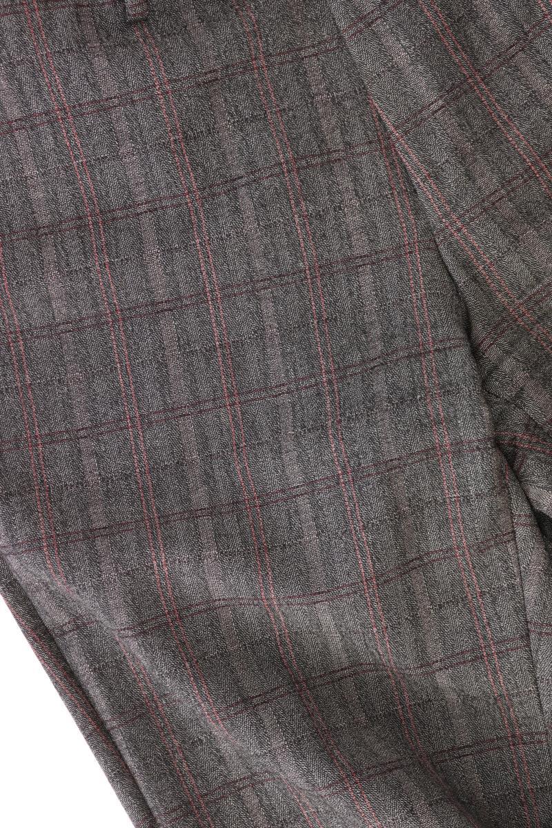 Hugo Boss Wollhose für Herren Gr. Langgröße 102 kariert grau aus Schurwolle