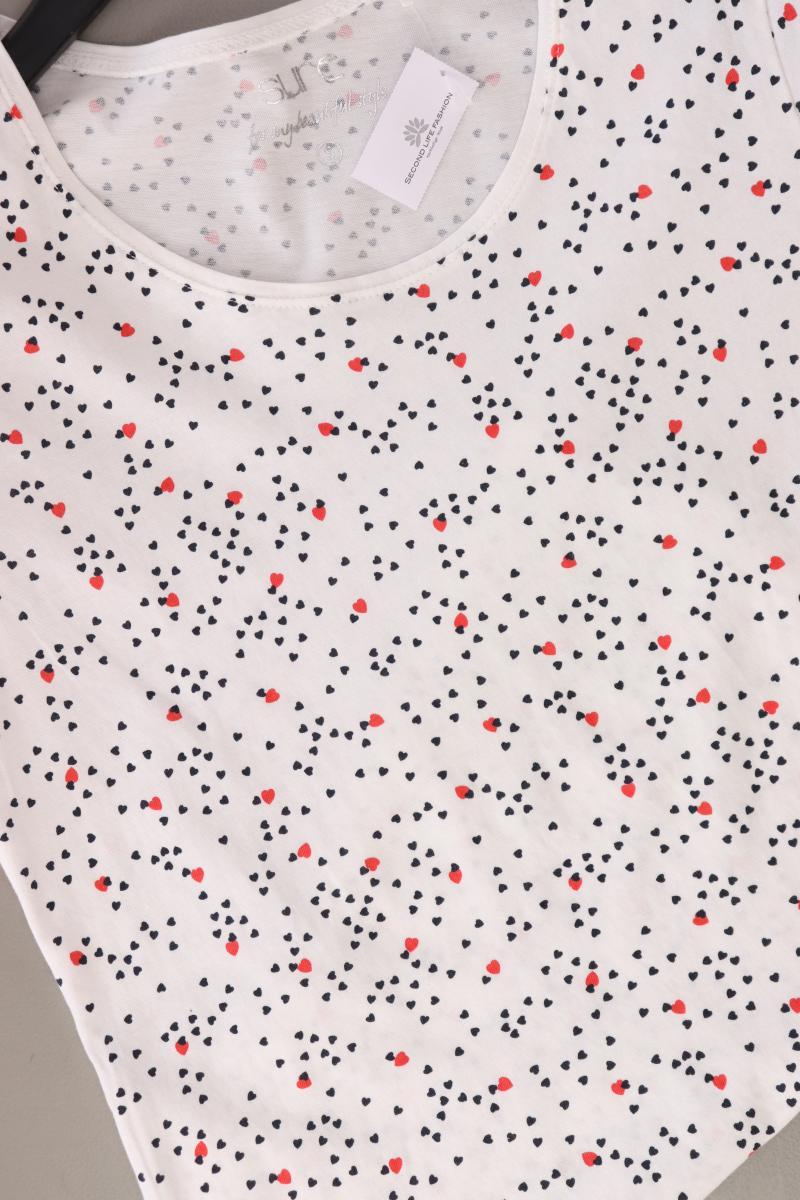 Sure Shirt mit Herzchenprint Gr. S Kurzarm weiß aus Baumwolle