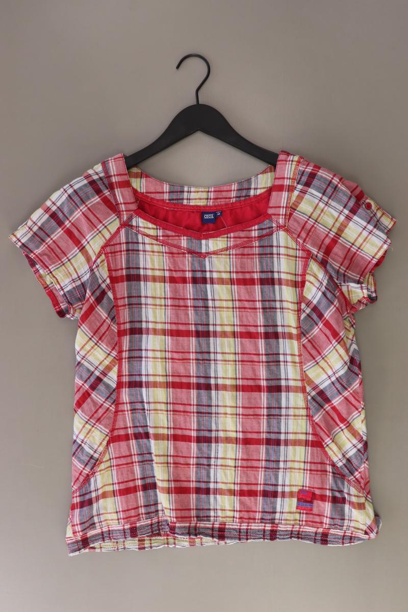 Cecil Karobluse Gr. M kariert Kurzarm rot aus Baumwolle