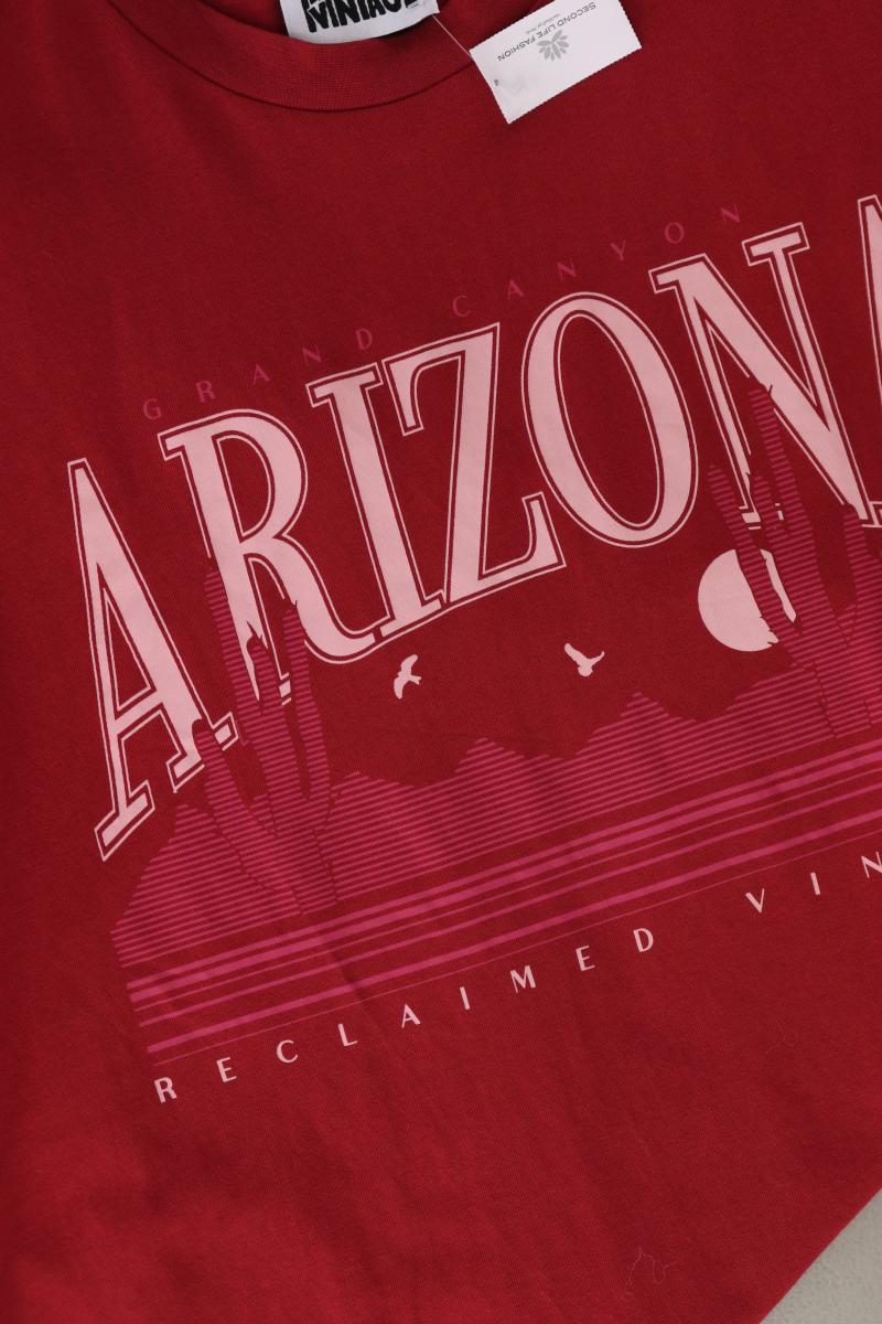 Reclaimed Vintage Printshirt für Herren Gr. S Kurzarm rot aus Baumwolle