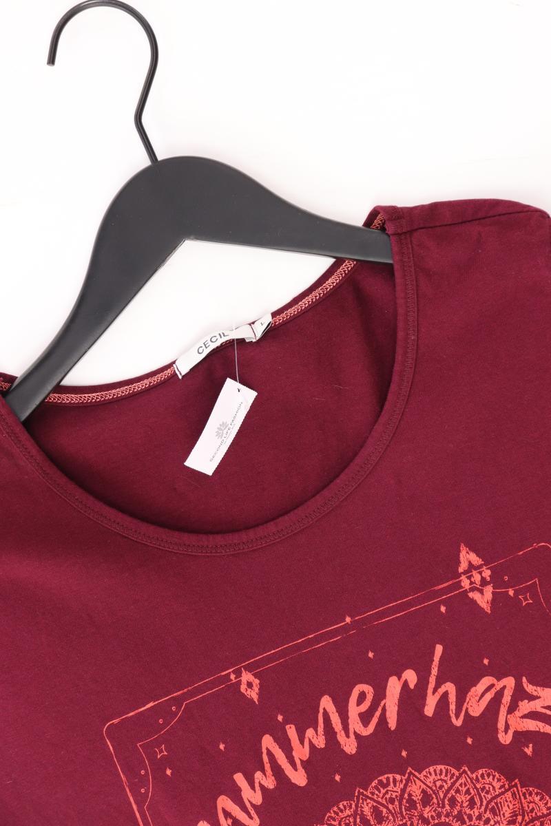 Cecil Printshirt Gr. L Kurzarm rot aus Baumwolle