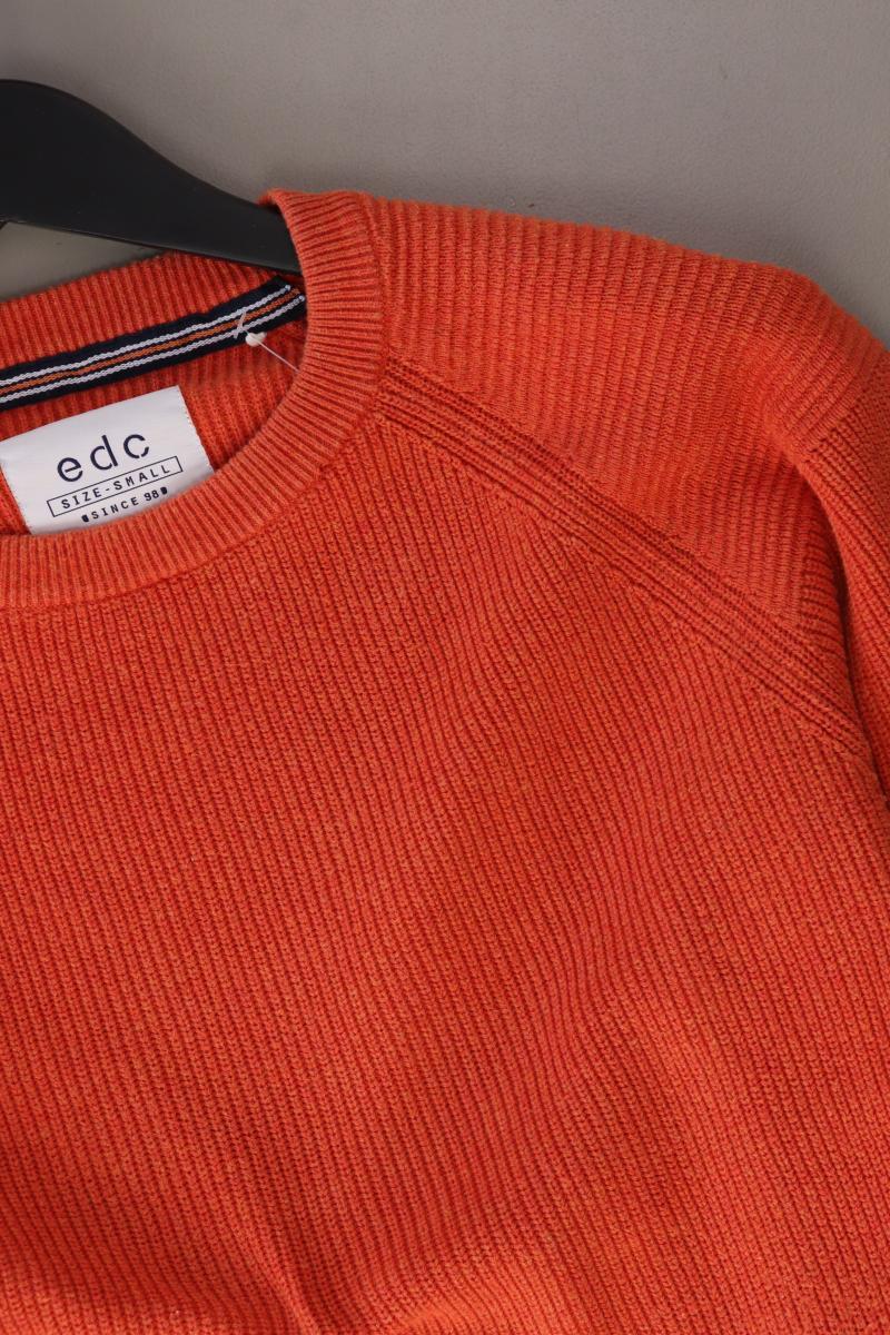 edc by Esprit Grobstrickpullover für Herren Gr. S orange aus Baumwolle