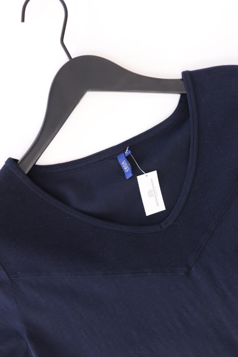 Cecil T-Shirt Gr. L Kurzarm blau aus Baumwolle