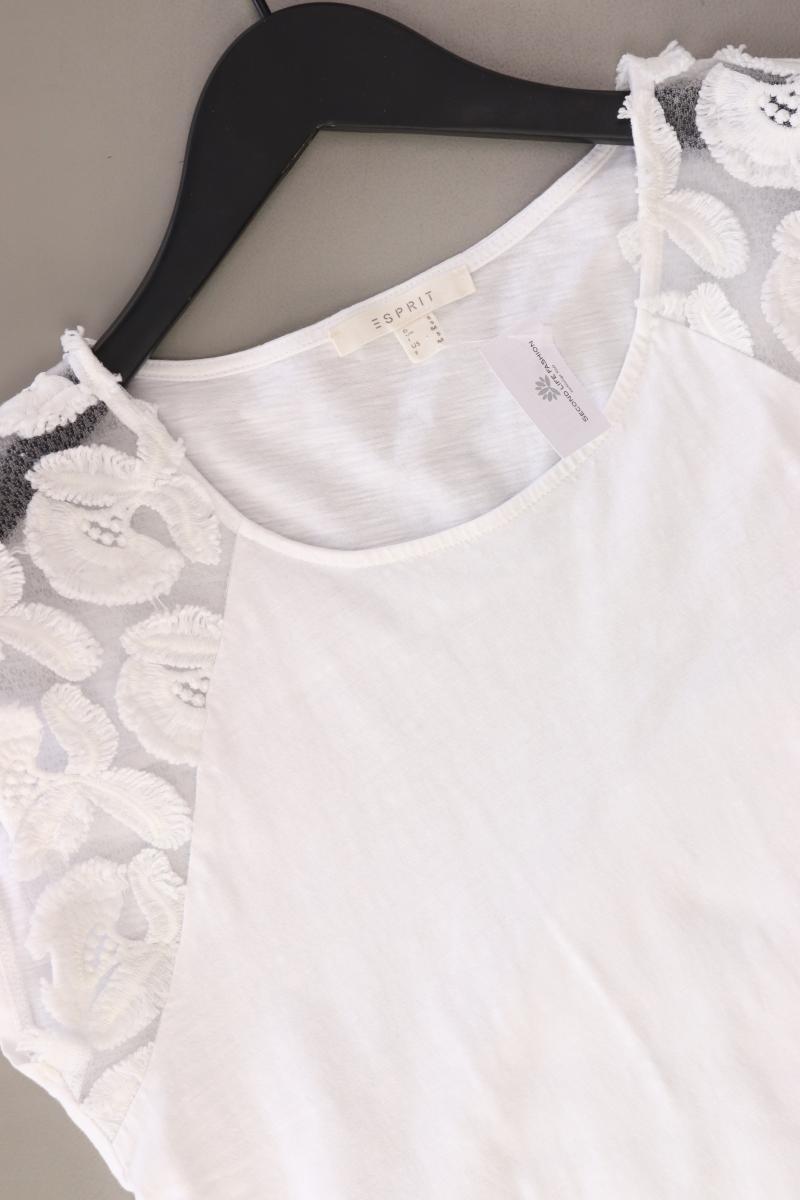 Esprit T-Shirt Gr. M Kurzarm weiß aus Baumwolle