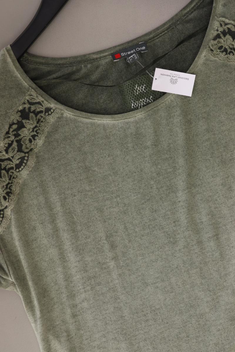 Street One T-Shirt Gr. 36 Kurzarm olivgrün aus Baumwolle