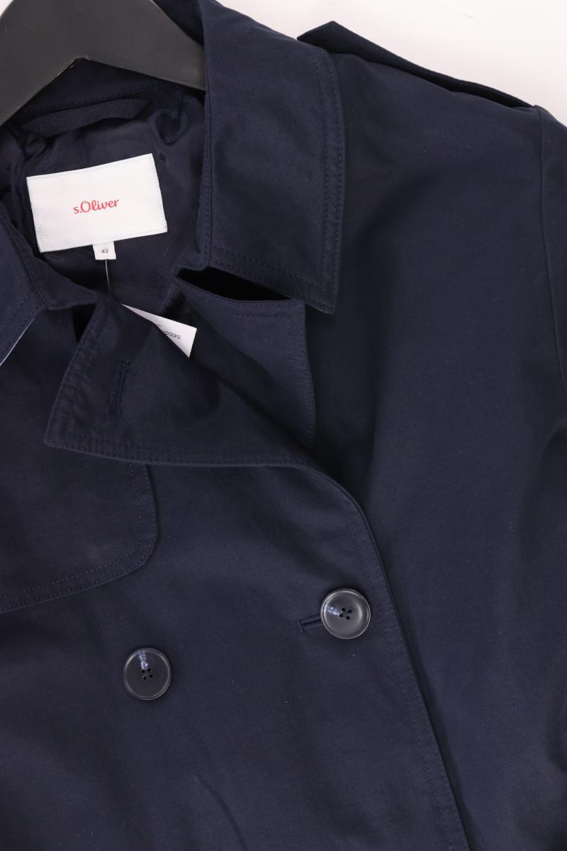 s.Oliver Trenchcoat Gr. 42 blau aus Baumwolle