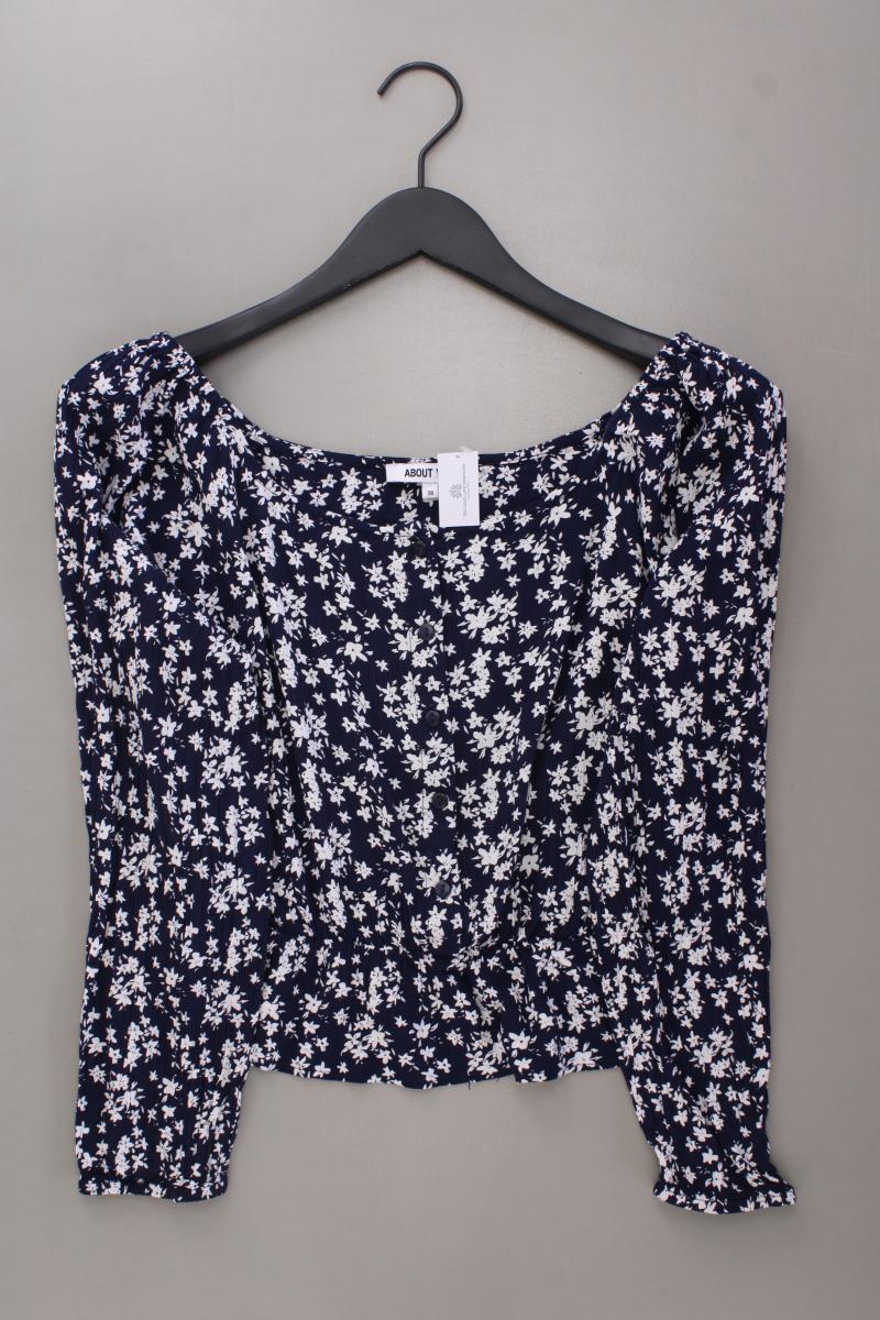 About You Langarmbluse Gr. 38 mit Blumenmuster blau aus Viskose