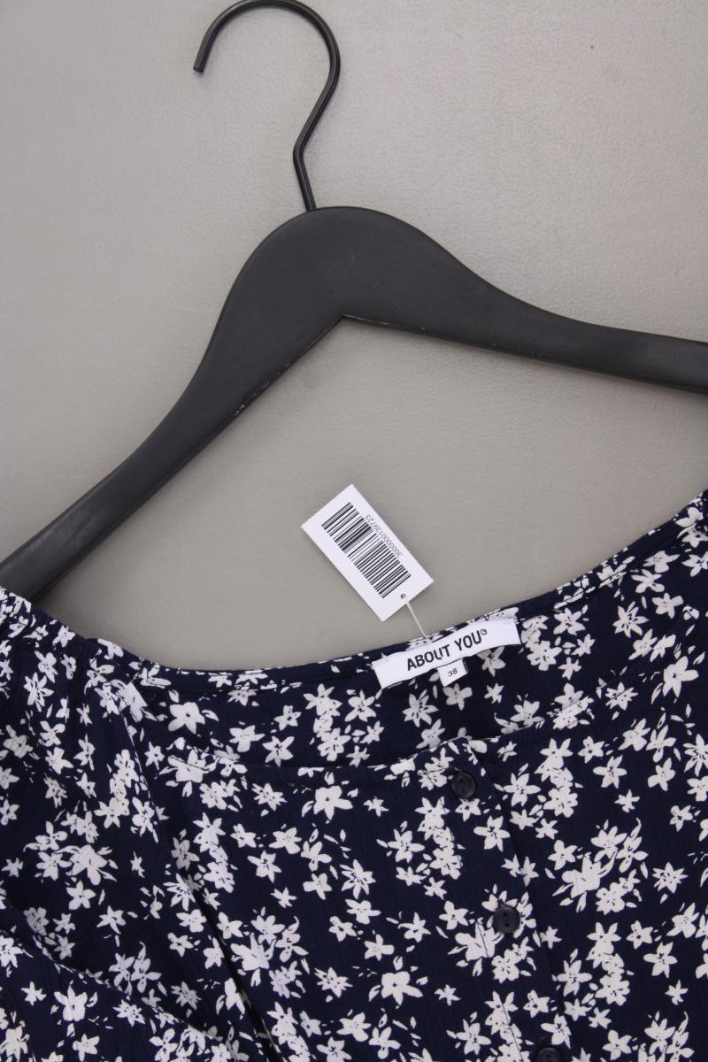 About You Langarmbluse Gr. 38 mit Blumenmuster blau aus Viskose