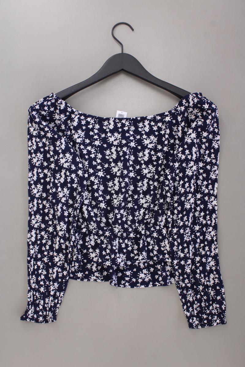 About You Langarmbluse Gr. 38 mit Blumenmuster blau aus Viskose