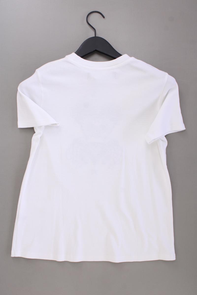 UTERQUE T-Shirt Gr. M Kurzarm mit Pailletten weiß