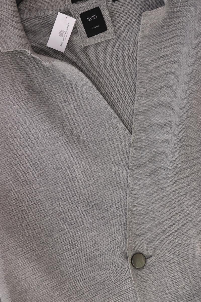 BOSS by Hugo Boss Strickjacke für Herren Gr. L Langarm grau aus Baumwolle