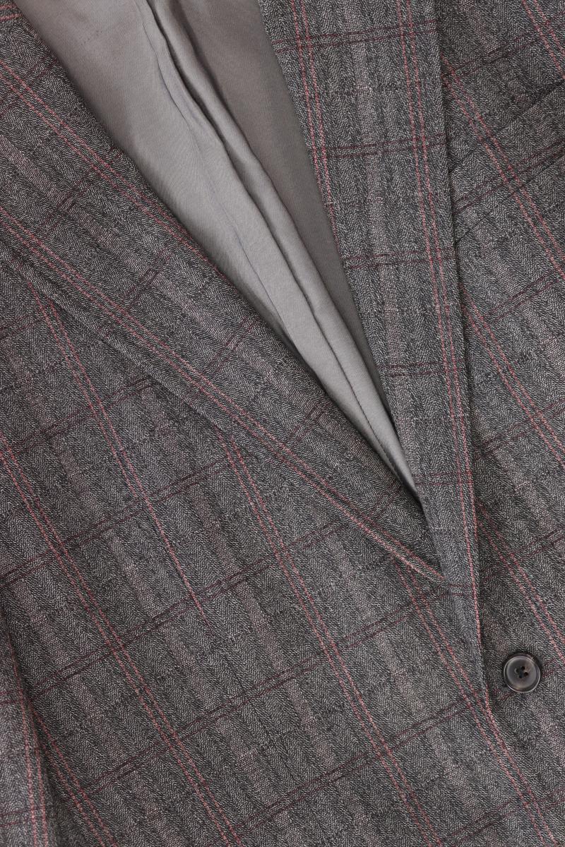 Hugo Boss Wollsakko für Herren Gr. Langgröße 102 kariert grau aus Schurwolle