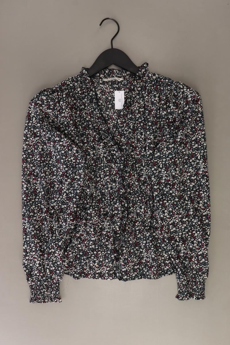 PIGALLE Rüschenbluse Gr. M mit Blumenmuster Langarm mehrfarbig aus Polyester