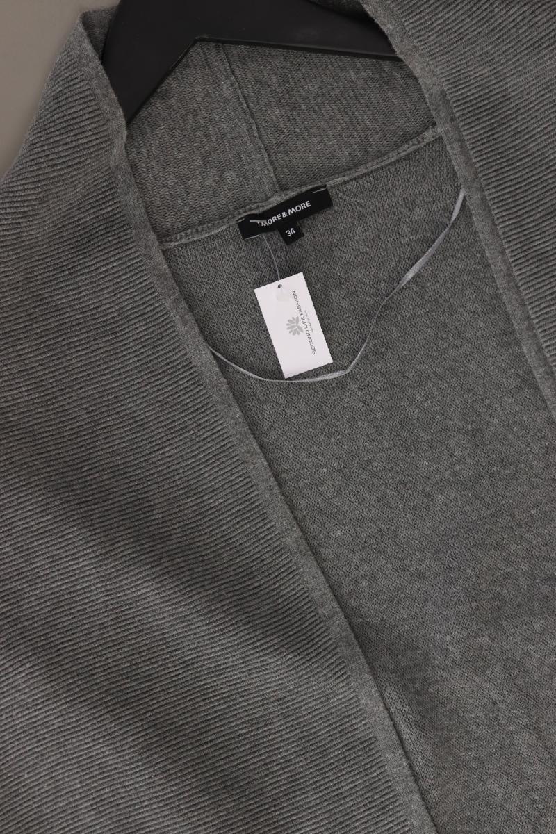 More&More Strickjacke Gr. 34 Langarm grau aus Viskose