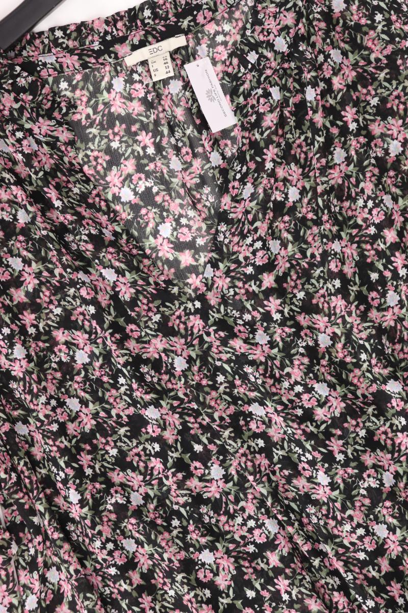 edc by Esprit Langarmkleid Gr. 42 mit Blumenmuster schwarz aus Polyester