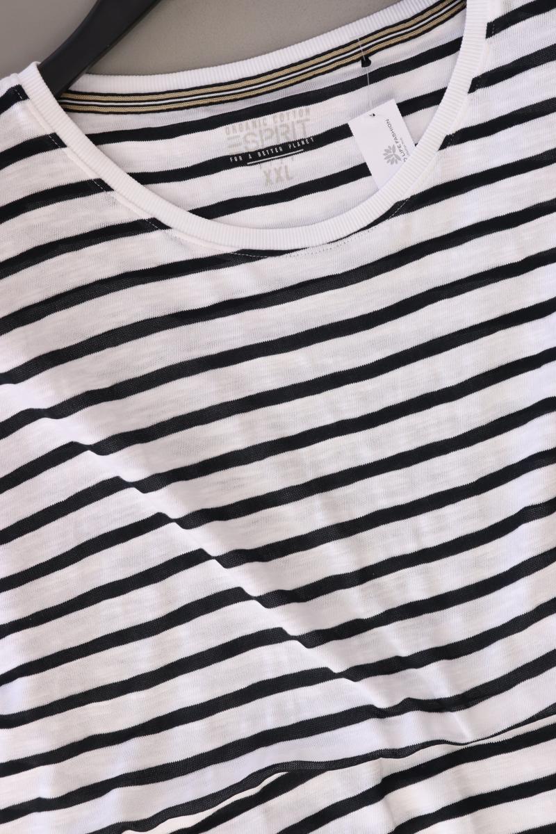 Esprit Ringelshirt Gr. XXL gestreift Kurzarm weiß aus Baumwolle