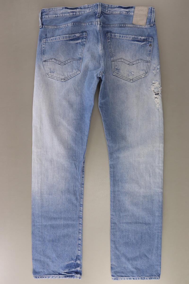 Replay Straight Jeans für Herren Gr. W34 blau aus Baumwolle