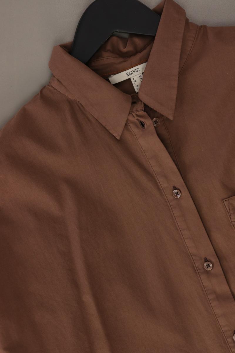 Esprit Oversize Bluse Gr. 42 neuwertig Langarm braun aus Baumwolle