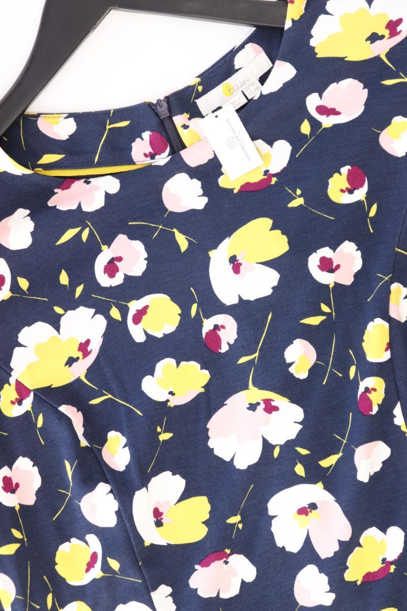 Boden Kurzarmkleid Gr. 44 mit Blumenmuster blau aus Baumwolle