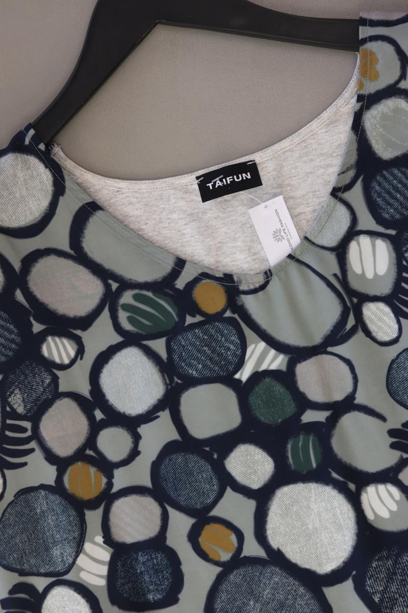 Taifun Shirt mit V-Ausschnitt Gr. 40 Kurzarm blau aus Viskose