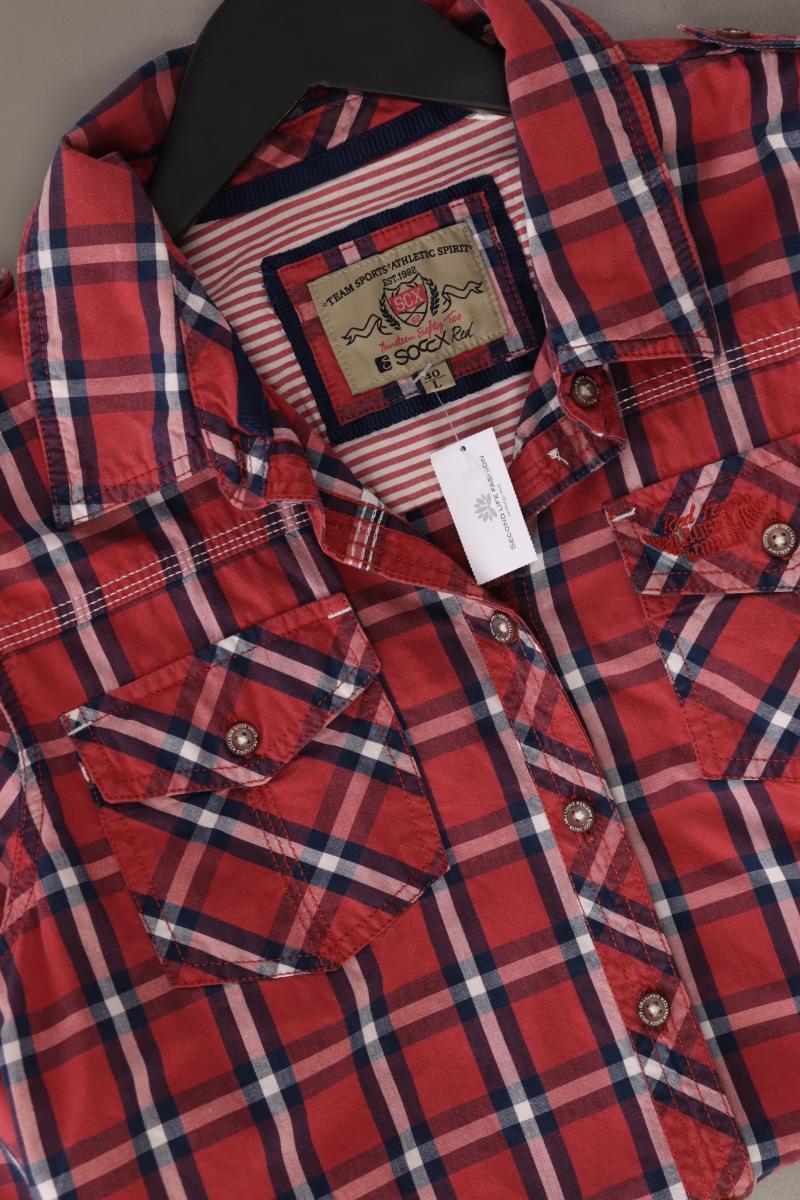 Soccx Karobluse Gr. 40 kariert 3/4 Ärmel rot aus Baumwolle