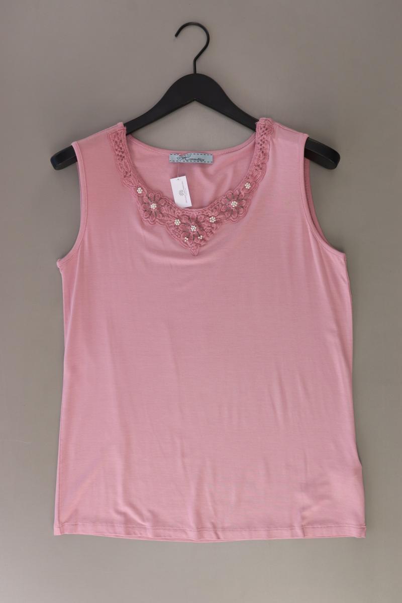 Himmelblau Trägertop Gr. 42 mit Pailletten rosa aus Viskose