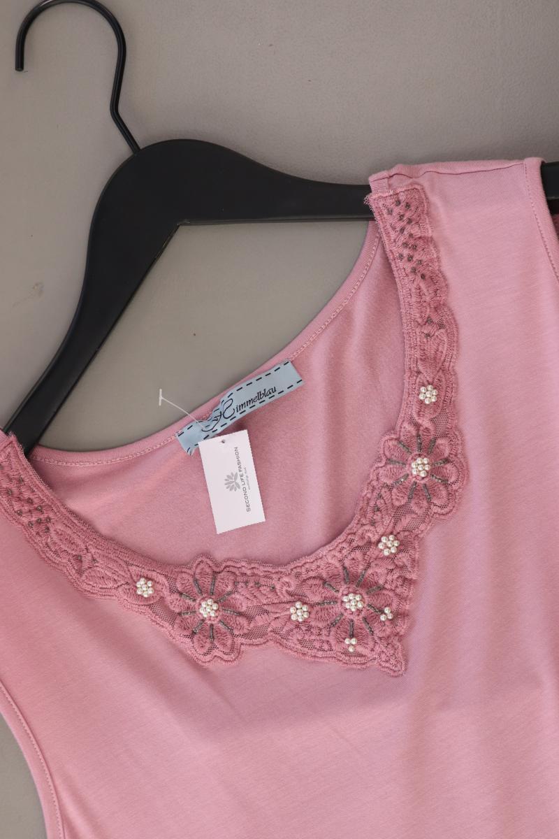 Himmelblau Trägertop Gr. 42 mit Pailletten rosa aus Viskose