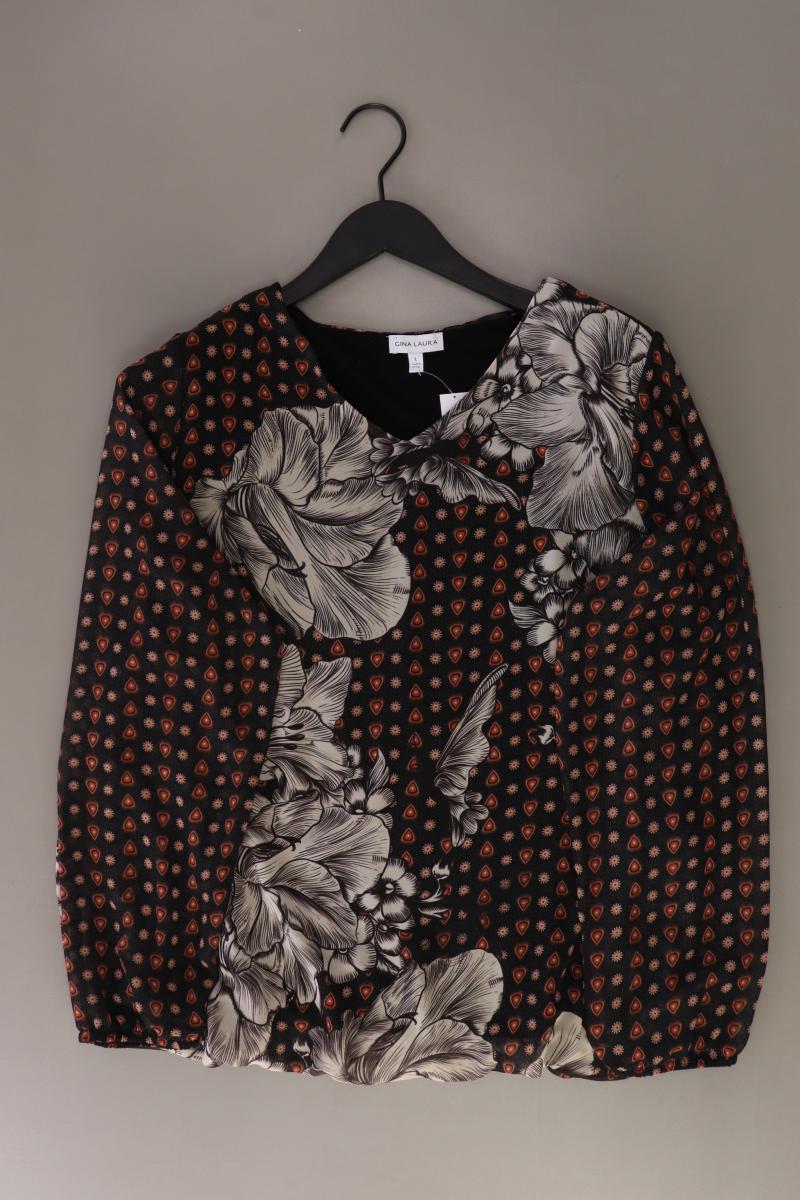 Gina Laura Langarmbluse Gr. L schwarz aus Polyester