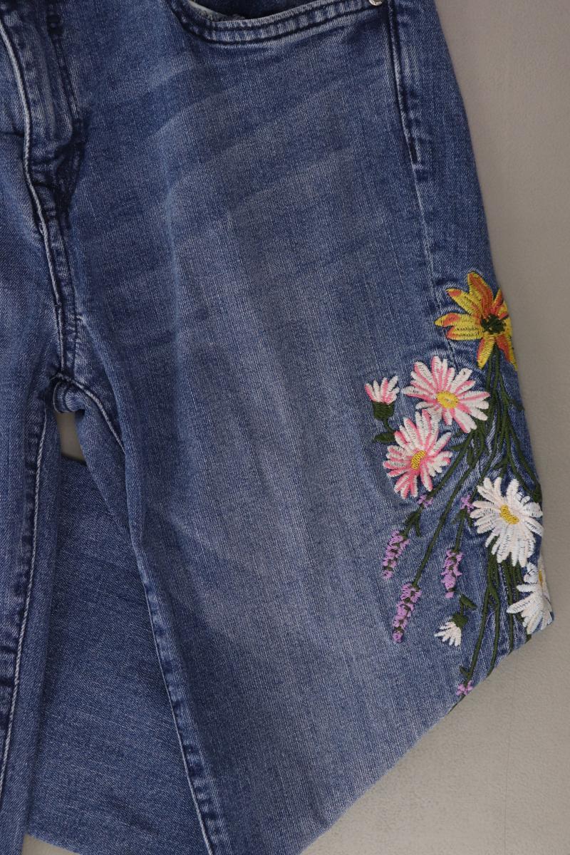 Tom Tailor Straight Jeans Gr. 36 mit Blumenmuster blau aus Baumwolle