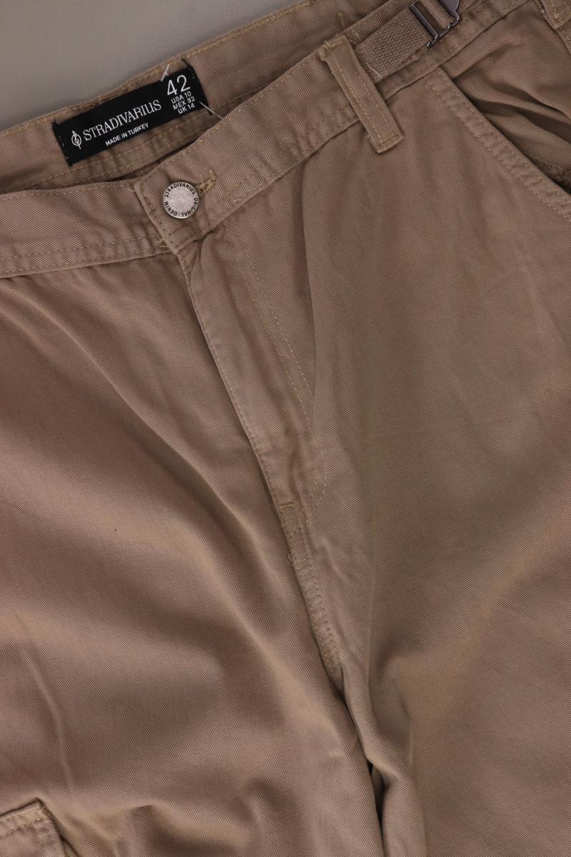 Stradivarius Cargohose Gr. 42 braun aus Baumwolle