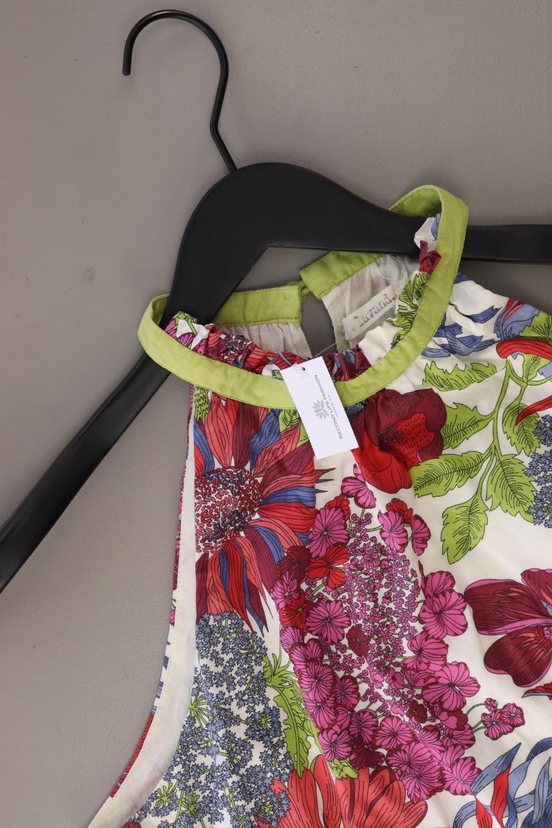 Lavand Midikleid Gr. XL mit Blumenmuster Ärmellos mehrfarbig aus Baumwolle