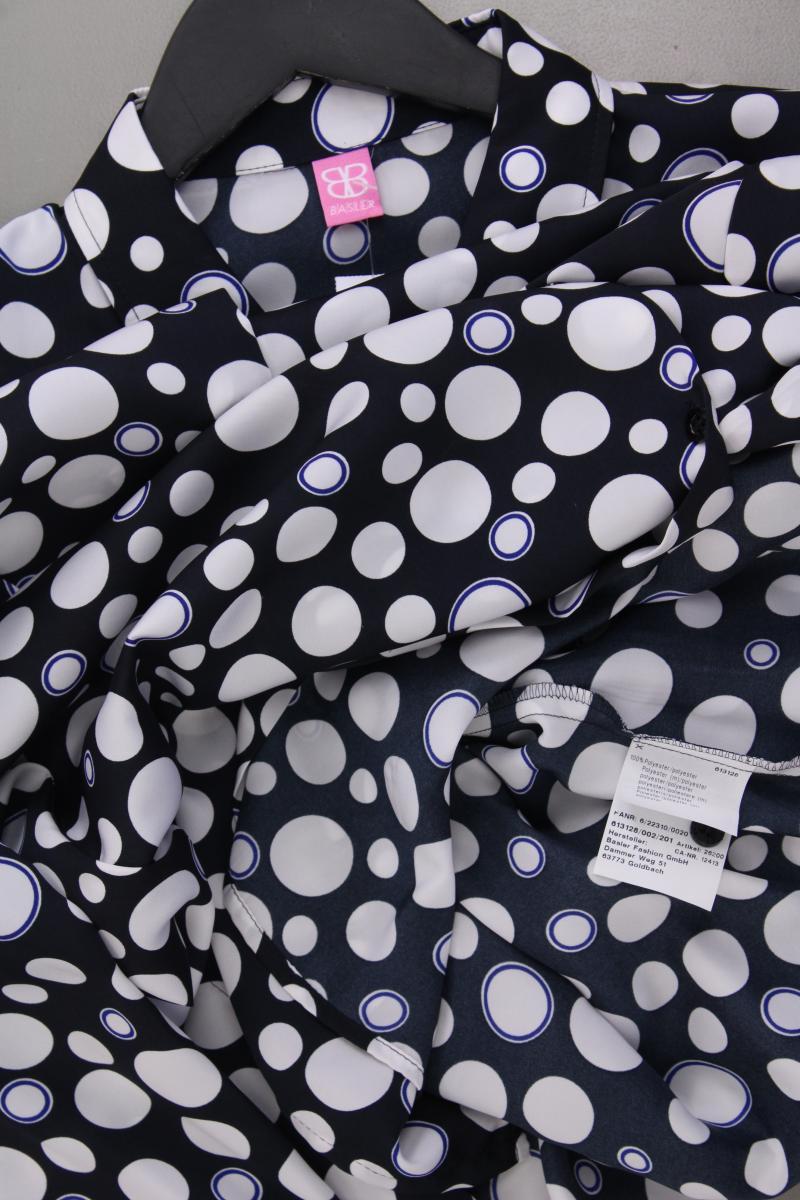 Basler Langarmbluse Gr. 40 gepunktet neuwertig blau aus Polyester